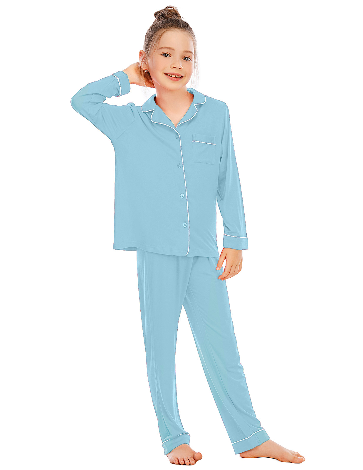 Custom Cotton Kids Home Clothes Sleep Wear Children Pajamas Long Sleeves Two Piece Pajamas Set Sleepwear for Children - Image 6