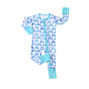 Custom Print Baby Bamboo Romper Footed Sleeper Romper Baby Bamboo Romper Toddler Kid Onesies Custom Bamboo Baby Pajamas