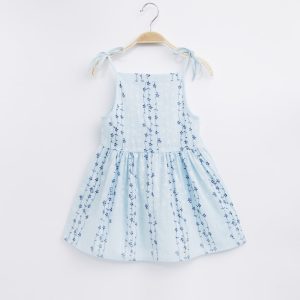 OEM Service Cotton Floral Baby Child Girl Twirl Dress Summer Sleeveless Kids Suspender Dress for Girl
