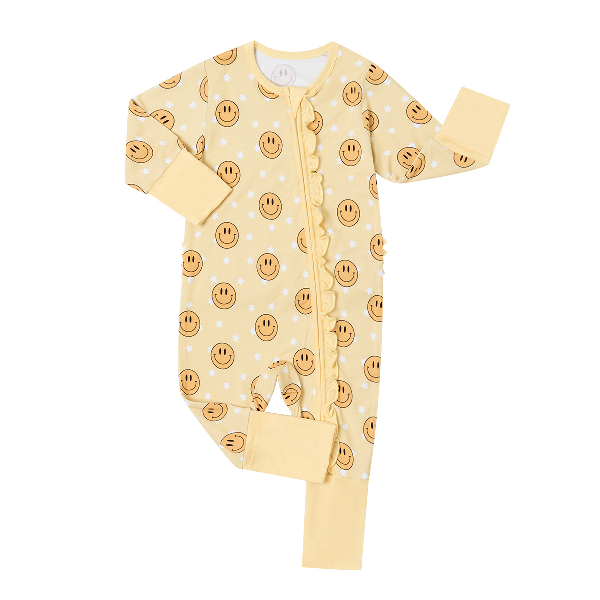 Custom Printing Pattern Baby Romper Bodysuit Two Way Zipper Ruffle Newborn Onesie Sleepwear Pajama Long Sleeve Children Jumpsuit - Image 2