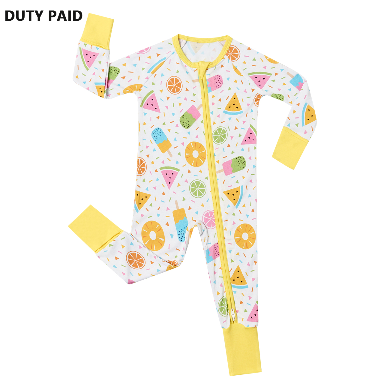 Custom Print Kid Baby Organic 95% Bamboo 5% Spandex Onesie Rompers Clothes Toddler Kid Pajamas Sleepwear Clothing