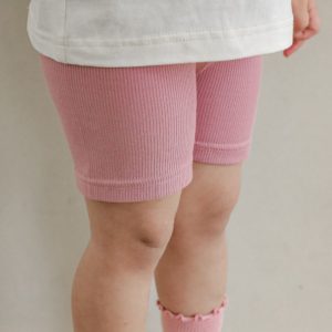 Customized 95% Cotton 5% Spandex Baby Unisex Pants Biking Shorts Solid Ribbed Breathable Cycling Trousers Children Leggings