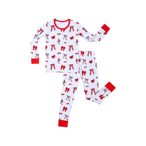 Custom Organic Bamboo Children Pajamas 2pcs Toddler Unisex Breathable Long Sleeve Sleepwear Outfit Clothes Baby Pyjamas Sets
