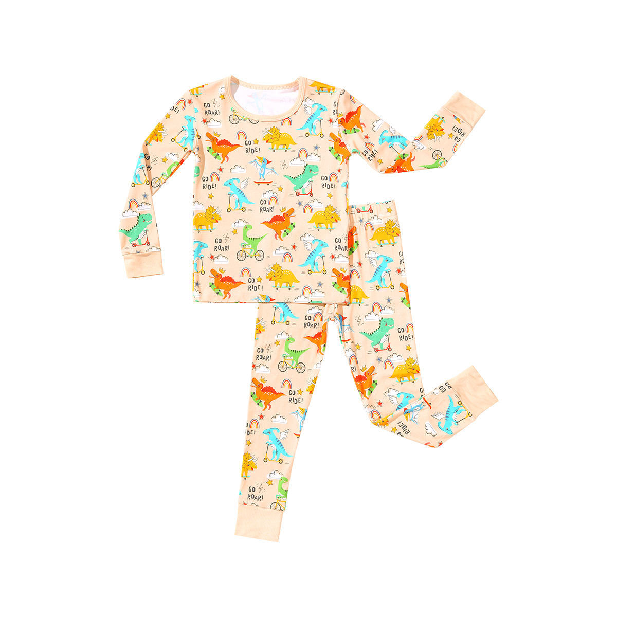 Custom Fancy Fabric Flavors Baby Pajamas 2pcs Long Sleeve Long Pants Snug Fit Sleepwear Kids Children Unisex Pajama Clothing