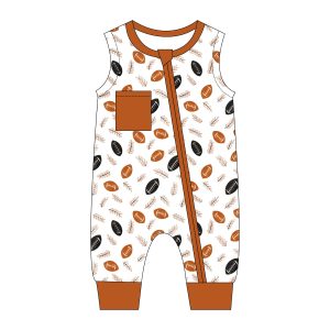Wholesale 95% Bamboo 5% Spandex Unisex Baby Romper Two Way Zipper Sleeveless Print Newborn Bodysuit Sleeper Pajama Infant Onesie