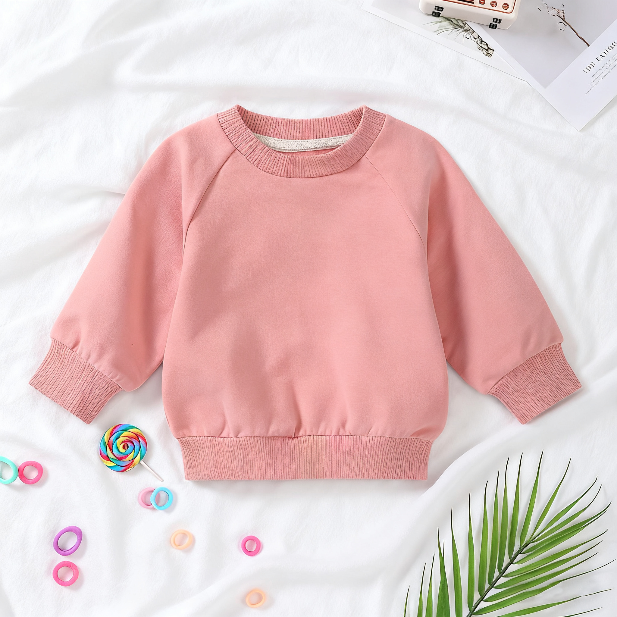 Ready to Shop Long Sleeve French Terry Kids Clothes Baby Crewneck Sweatshirt Custom Printed Logo Children Pullovers Tracksuit