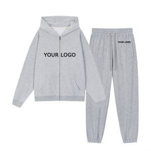 Manufacturer Unisex Blank Sweatpants and Hoodie Set French Terry 100% Cotton Oversize Jogging Tracksuit Custom Zip up Hoodie Set