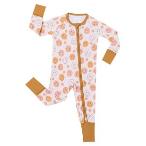 Custom Soft Newborn Baby Infant 95% Bamboo 5% Spandex Onesie Clothes Rompers Toddler Kid Pajamas Sleepers