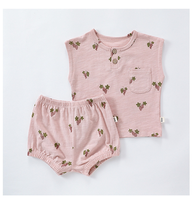 Wholesale Custom Printed Toddler Kids Sleeveless 2 Piece Outfit Newborn Baby Summer Tops + Shorts Clothes Sets - Image 5