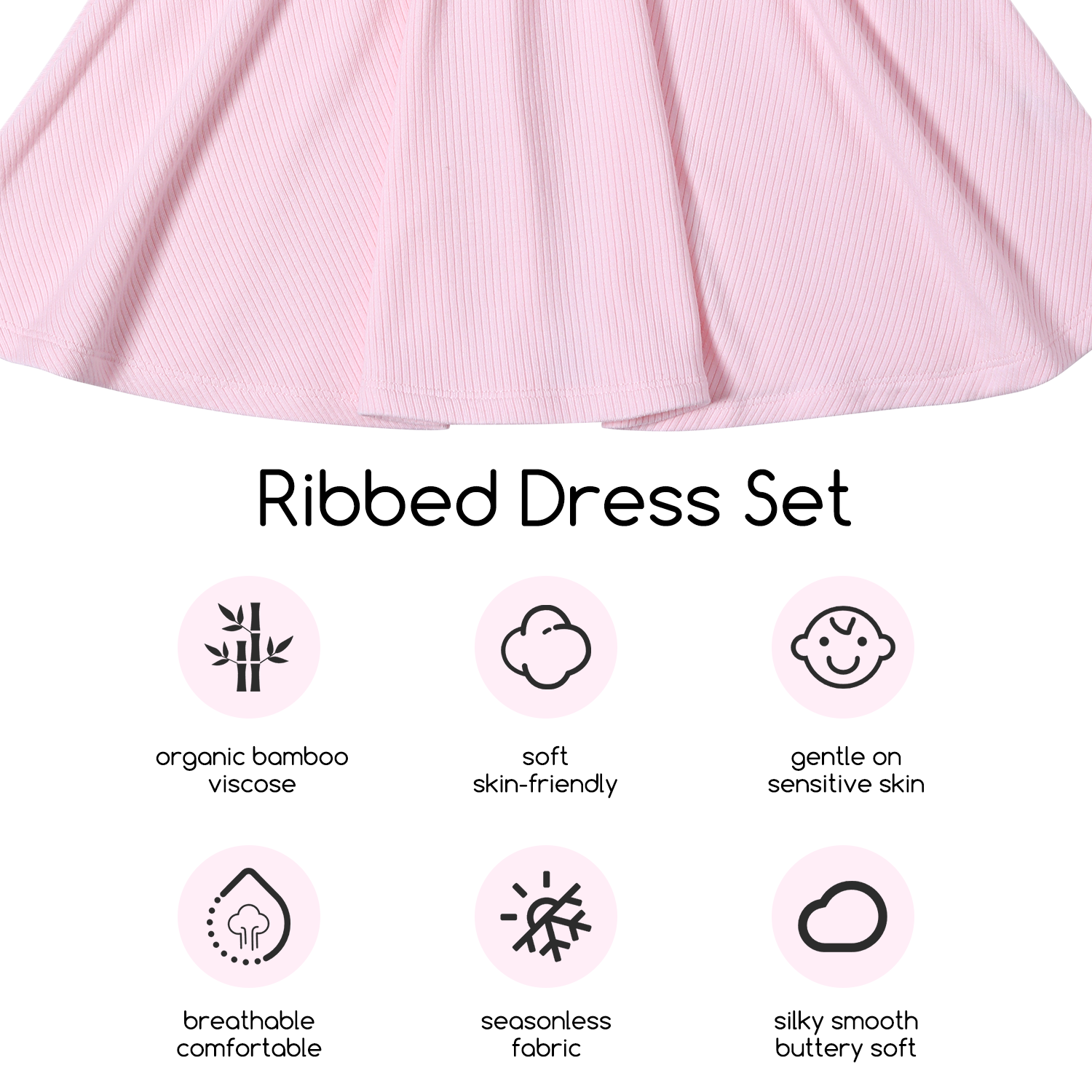 Wholesale 100% Organic Cotton Toddler Girls Summer Dresses Two Piece Set Flutter Sleeves Skirt High Waist Bloomer Baby Dress Set - Image 4