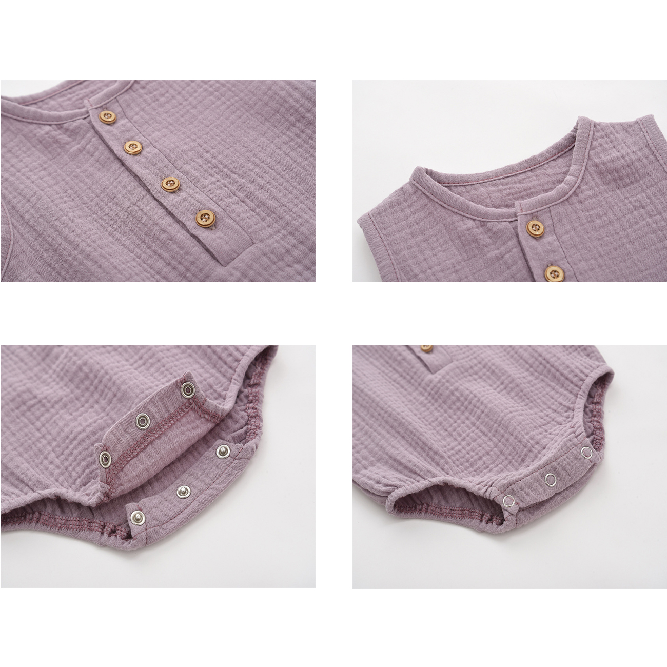 Muslin Baby Sleeveless Rompers Clothes 100% Organic Cotton Gauze Fabric Clothing Newborn Infant One-piece Bodysuit Baby Onesies - Image 2