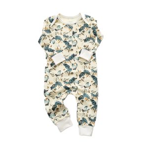 Custom Print Bamboo Baby Romper Clothing Infants Jumpsuit Long Sleeve Newborn Baby Bodysuit with Snap Buttons