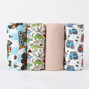 Custom Printed Muslin Fabric Newborn Swaddle Blankets 120CM*120CM Baby Cotton Gauze Blanket Multifunctional Baby Blanket