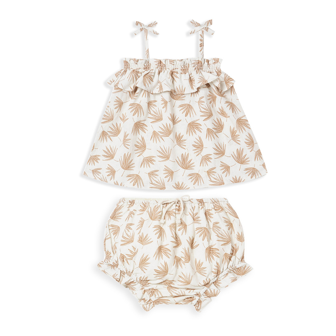 Toddler Girls Clothes Sets Straps Design Summer Sleeveless Bamboo Fabric Newborn Baby Girl Clothing Sets - Image 5