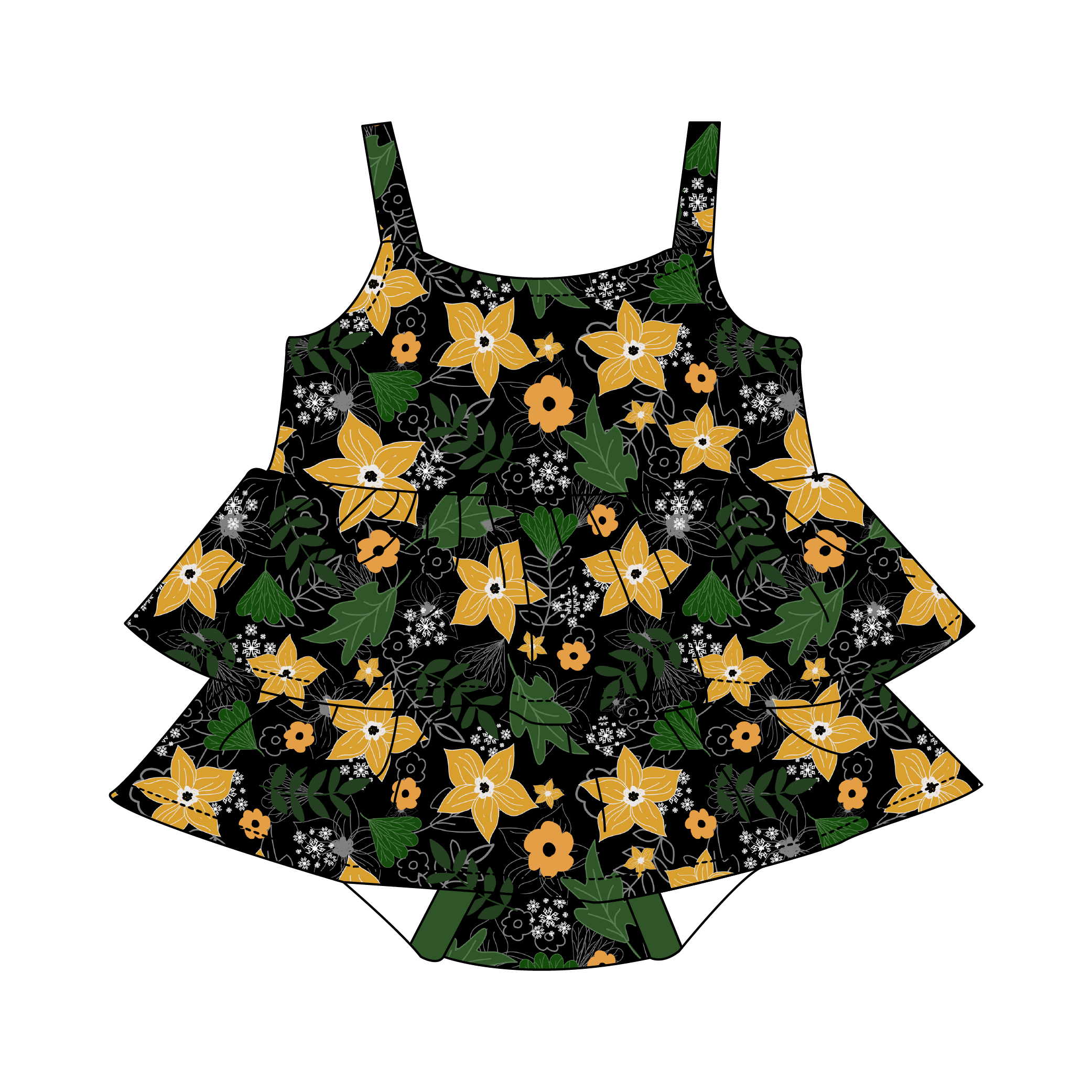 Hot Sale Baby Girls Romper Shoulder Strap Suspender Skirt Newborn Casual Flouncing Splicing Bodysuit Onesie Sister Girls Dress - Image 2