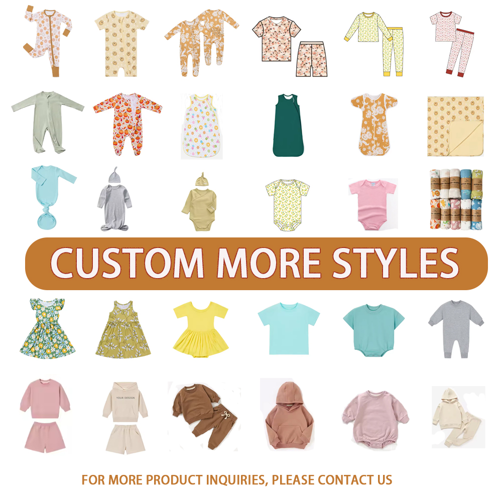 Custom Pattern Baby Infant Organic Bamboo Spandex Onesie Rompers Clothes Toddler Kid Pajamas Sleepwear Clothing Zipper Sleeper - Image 6