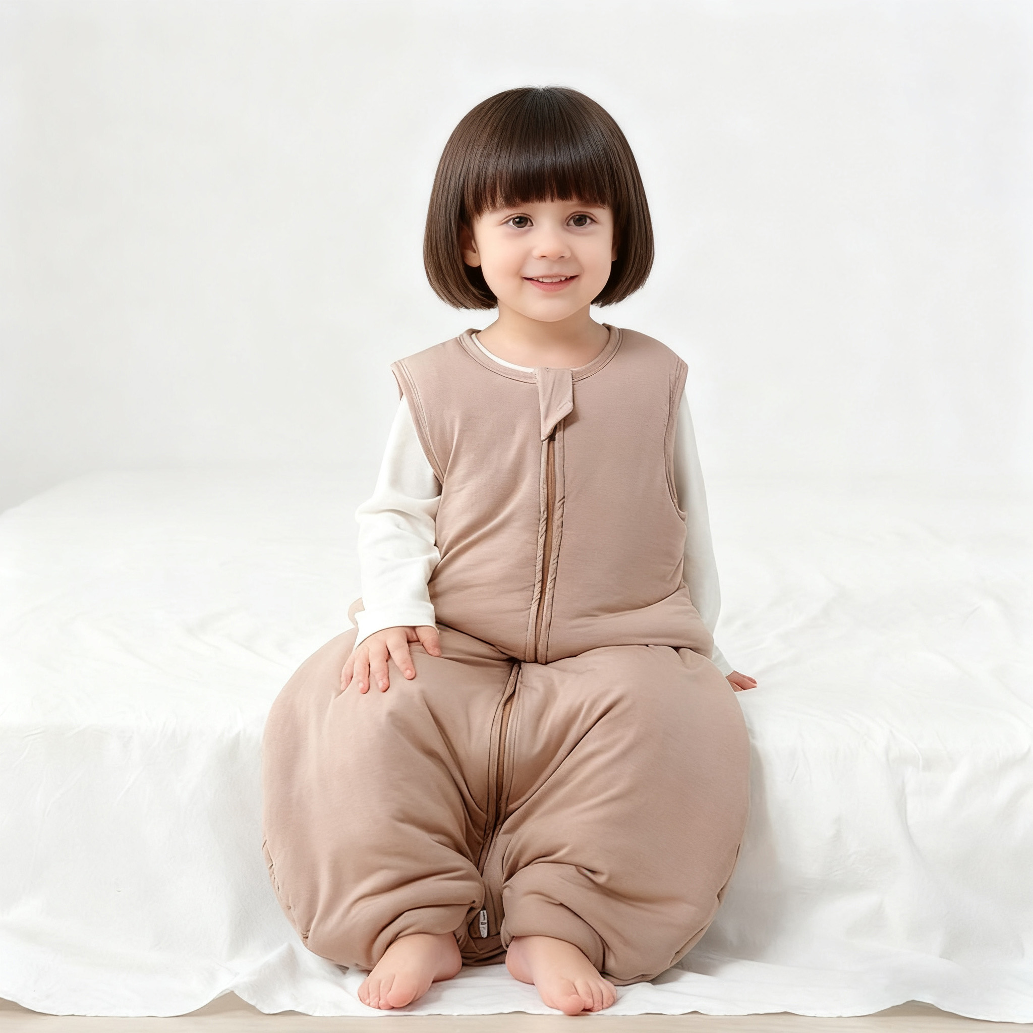 Wholesale Bamboo Fabric Baby Sack Zipper Sleeping Bag Swaddle Infant Thick Sleeping Bag Sack Kids Sleeveless Sleeping Bag - Image 5