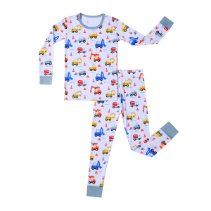 Custom Print Organic Bamboo Kid Boys Toddler Pajamas Clothing Set Children Two Pieces Pjs Set