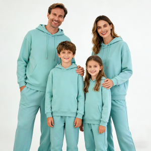 Outdoor Family Clothes Set French Terry 70% Bamboo 30% Cotton Sweatshirt Jogger Set Family Matching Sports Pullover Sweatshirts