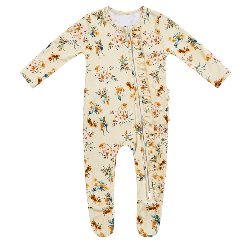 Custom Printed Baby Sleepers Anti-Slip Footie Bodysuits Zipper Bamboo Toddlers Knit Body Suit Pajamas Newborn Romper - Image 5