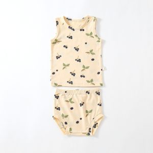 Factory Sleeveless Newborn Baby Clothing Set Two Piece Baby Bamboo Outfit Infant Baby Pajama Set Soft Toddlers Clothing Set