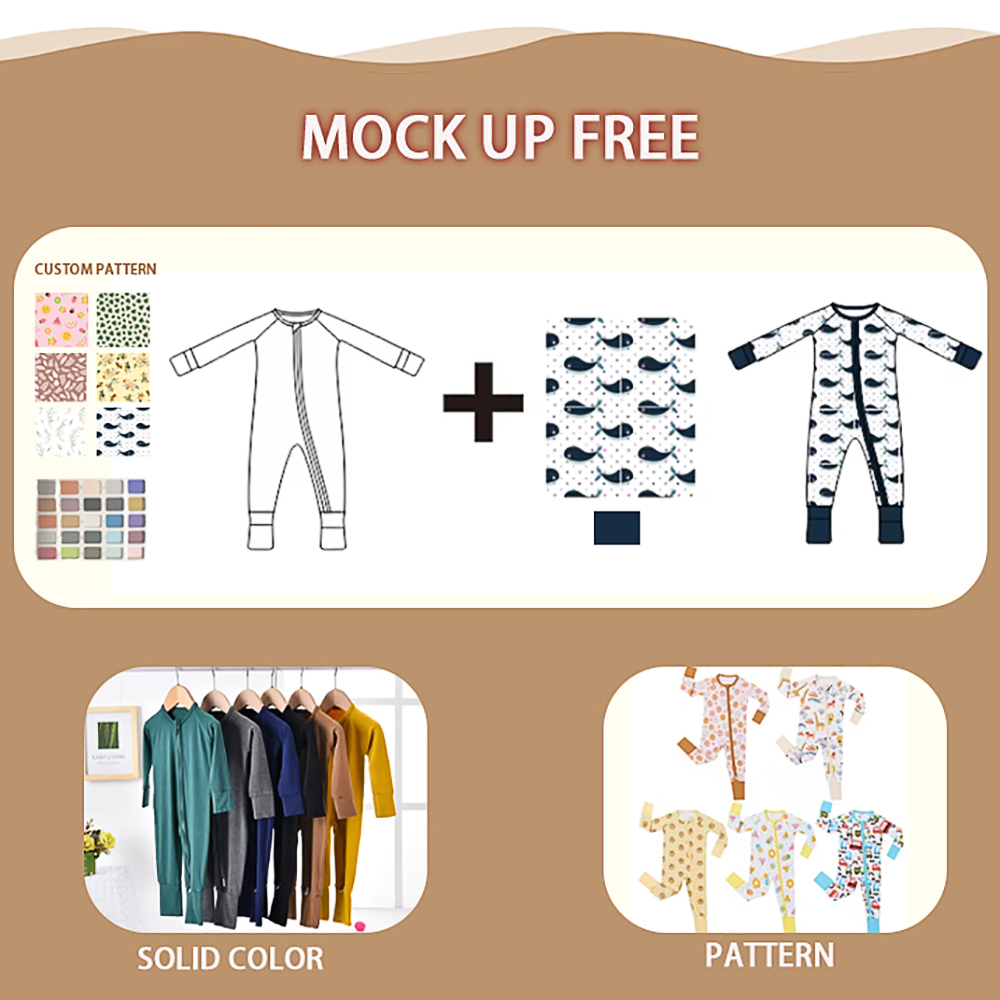 Custom Bamboo Baby Zipper Sleeper Pajamas Kid Children Clothes Romper Onesie Bodysuit Clothes Factory - Image 3