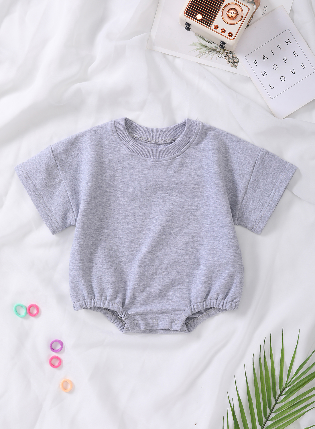 Custom Summer Organic Bamboo Cotton Newborn Infant Bodysuit Baby Unisex Romper Sweatshirt Short Sleeve Infant Onesie Baby Romper - Image 4