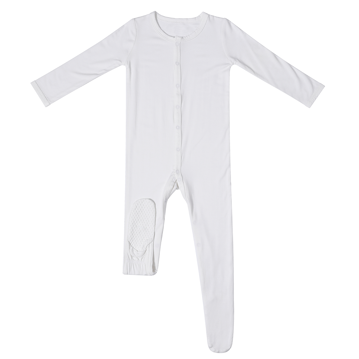 Custom Baby Unisex Bamboo Footed Pajama One Piece Pjs Newborn Snap Button Closure Sleepwear Onesie Infant Romper with Sole Grips