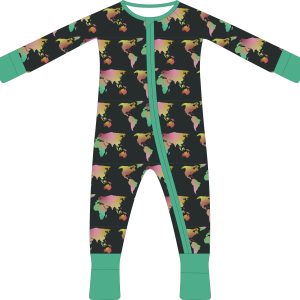 Custom Print Newborn Baby Onesie Clothes Kids Clothing Long Sleeves Bamboo Footie Romper Zipper Baby Pajamas