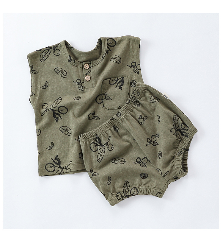 Sleeveless Baby T-Shirt and Short Sets 2 Piece Outfit Infant Clothing Set Summer Two Piece Cotton Set for Toddlers - Image 3