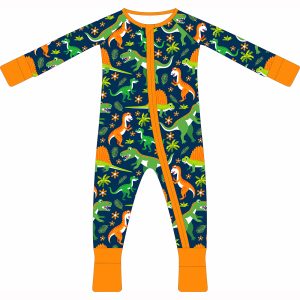 OEM ODM Bamboo Pajamas Baby Rompers Newborn One Piece Pajamas 220 GSM Infant Romper Long Sleeve Onesie Zip Front Toddler Clothes