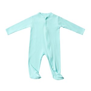 Manufacturer Ribbed Cotton Baby Romper Infant Jumpsuit Newborn Baby Clothes Zipper Baby Footed Toddler Sleeper