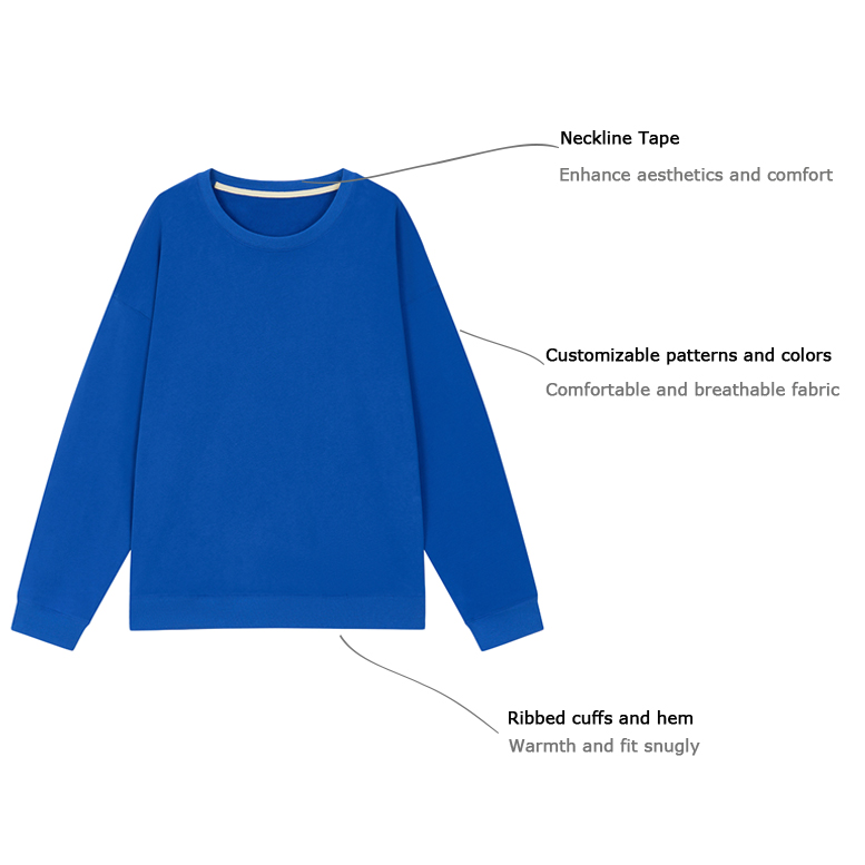 Custom Long Sleeve Children and Kids French Terry 100% Cotton Blank Logo Crewneck Sweatshirt Set 2 Piece Baby Tracksuit Set - Image 3