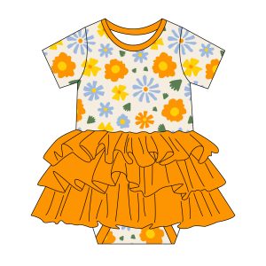 OEM ODM Printing Baby Girls Dresses Children Bamboo Princess Tutu Dress Romper Sister Strap Top Party Skirt Kids Tulle Dresses
