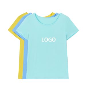 Custom Soft Unisex Bamboo Fiber T-Shirt Premium Women's and Men's Crewneck t Shirt 95%bamboo 5%Spandex Lightweight Casual Tshirt