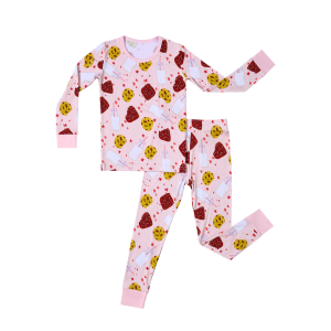 Custom Print Logo Kid Two Pieces Clothing Girl's Boy's Long Sleeve Two Pieces Pajamas  Set