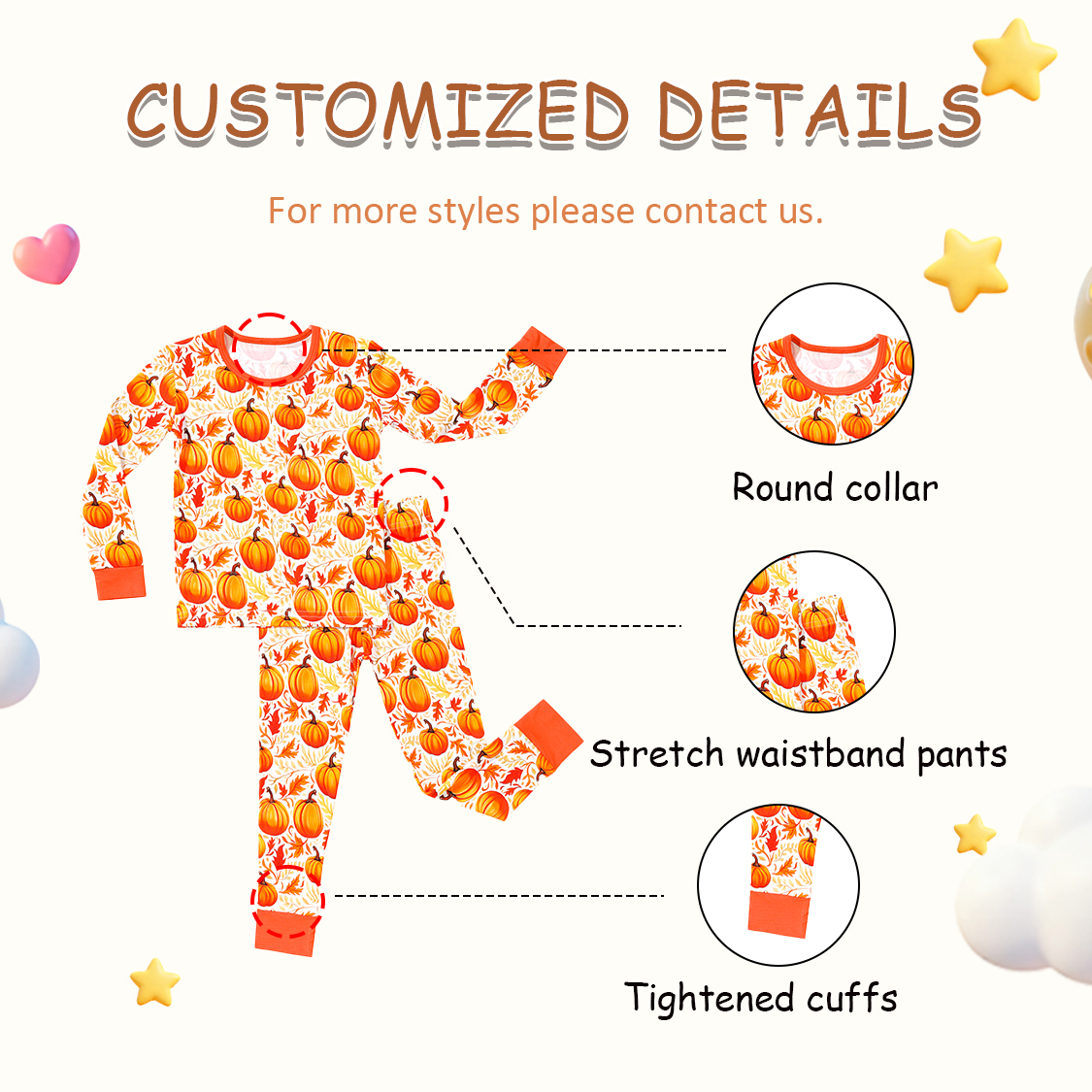 Custom Organic Bamboo Baby Clothes Two Pieces Set Toddler Kid Pajamas Sleepwear Clothes Baby Bamboo Onesies Baby Clothes - Image 3