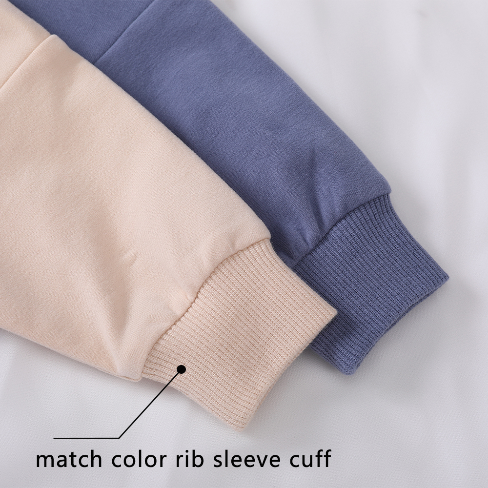 Customized French Terry Organic Cotton Sweatshirt Romper Solid Color Baby Onesie Ready to Ship Kids Bubble Bodysuit - Image 5