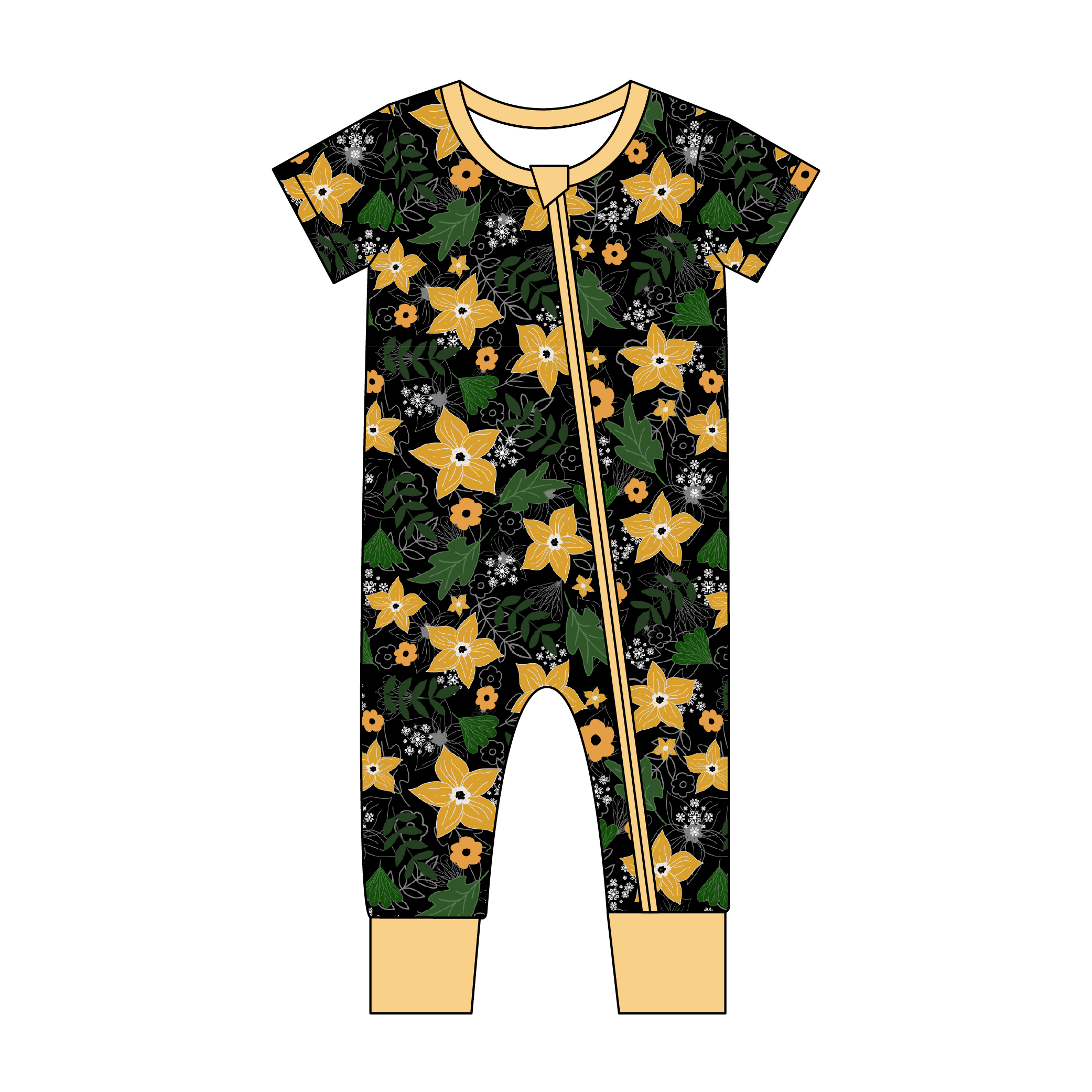 Custom 95% Bamboo 5% Spandex Newborn Onesie Bodysuit Two Way Zipper Short Sleeve Kids One Piece Sleepwear Pajama Baby Romper