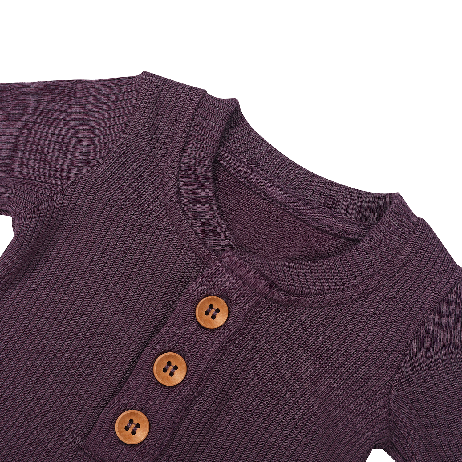 Custom Baby Unisex Ribbed Bamboo Bodysuit Solid Long Sleeve Plain Snap Button Sleeper Jumpsuit Toddler Knit Bodysuit Onesie - Image 2