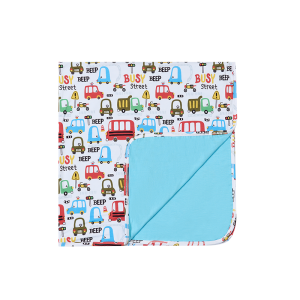 Customized Cartoon Printed 47''*47" 2 Layers Super Soft Baby Security Blanket Wraps for Newborns